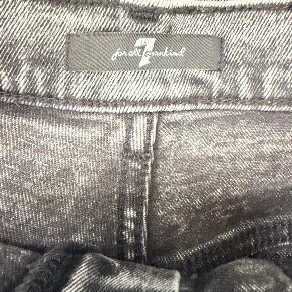 7 For All Mankind Smoke Grey Retro Corset High Rise Skinny Jeans Womens Size 26 - Picture 9 of 11